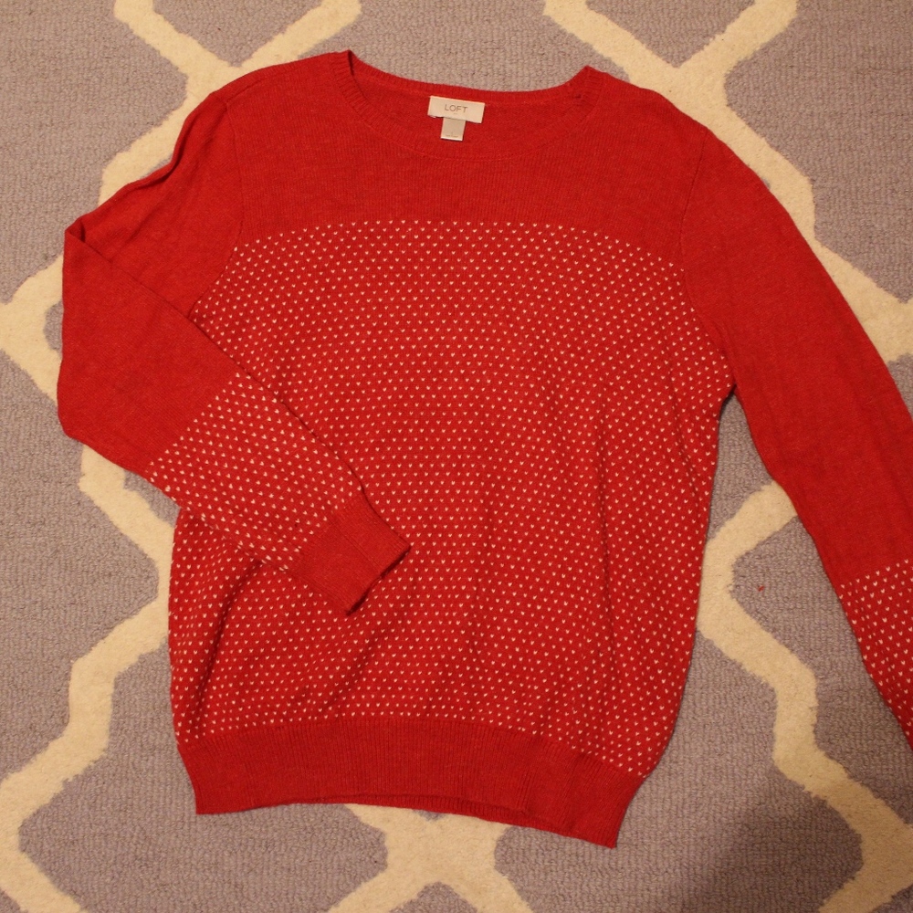 Loft Heart Print (valentines day) Sweater